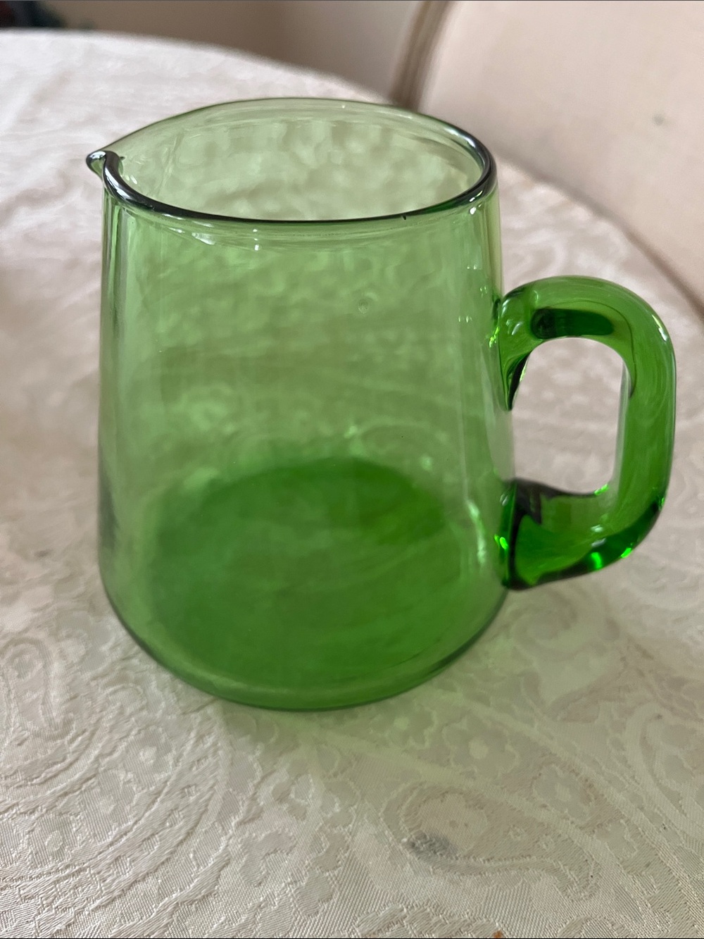 Anchor Hocking Green Glass Creamer Pitcher